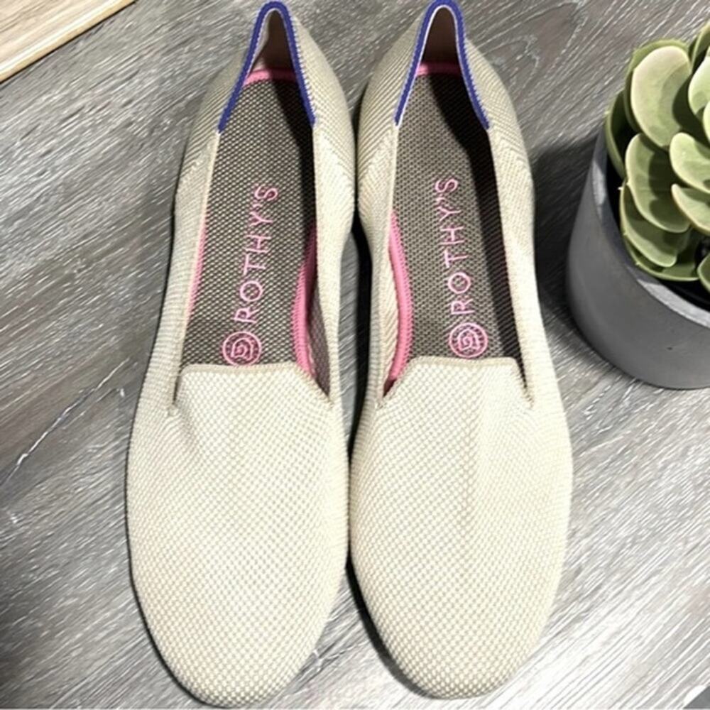 Rothys the loafers linen doble stitch size 7.5 woman’s flat shoes